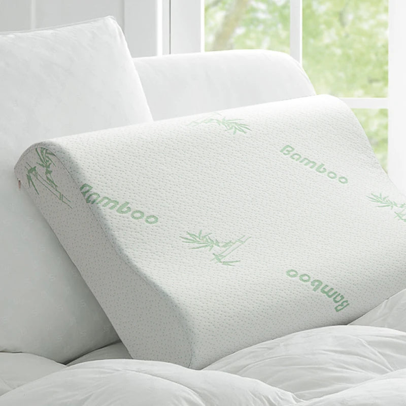 Oreiller en fibres de bambou et mousse à mémoire de forme – Douceur et soutien