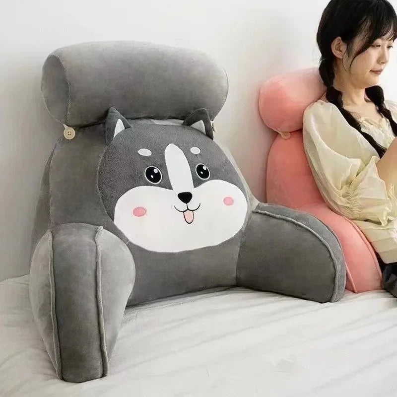 1pc Ergonomic Reading Pillow with Adjustable Back Support,Soft Lumbar Support for Bed, Sofa, Chair,Breathable Polyester Fabric