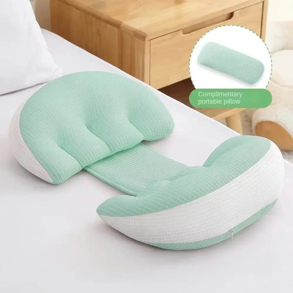 Coussin de grossesse en U – Soutien du ventre pour dormir sur le côté