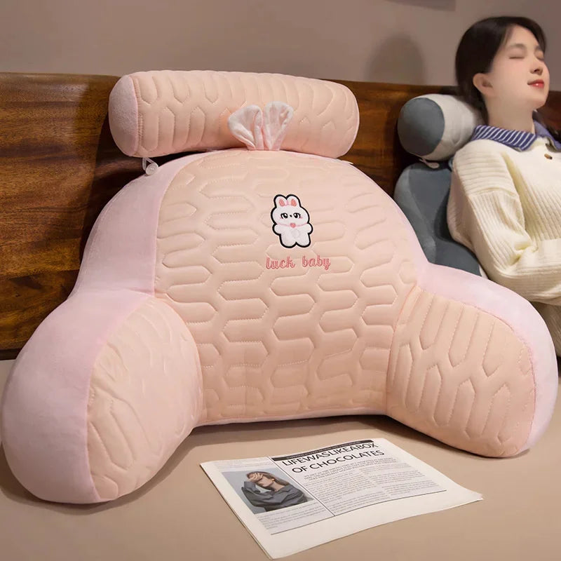 1pc Ergonomic Reading Pillow with Adjustable Back Support,Soft Lumbar Support for Bed, Sofa, Chair,Breathable Polyester Fabric