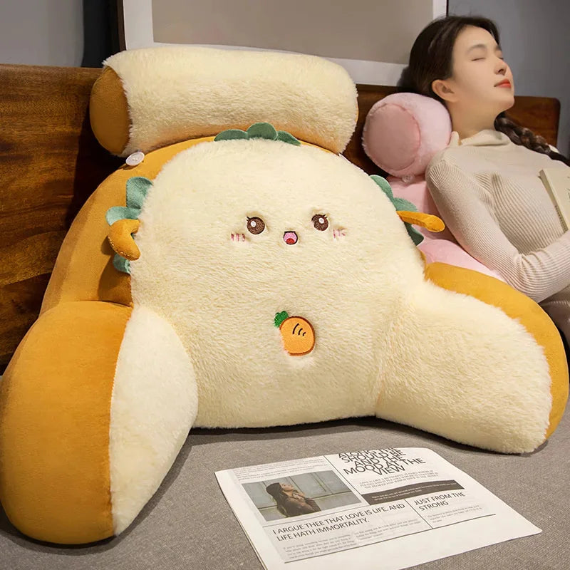1pc Ergonomic Reading Pillow with Adjustable Back Support,Soft Lumbar Support for Bed, Sofa, Chair,Breathable Polyester Fabric