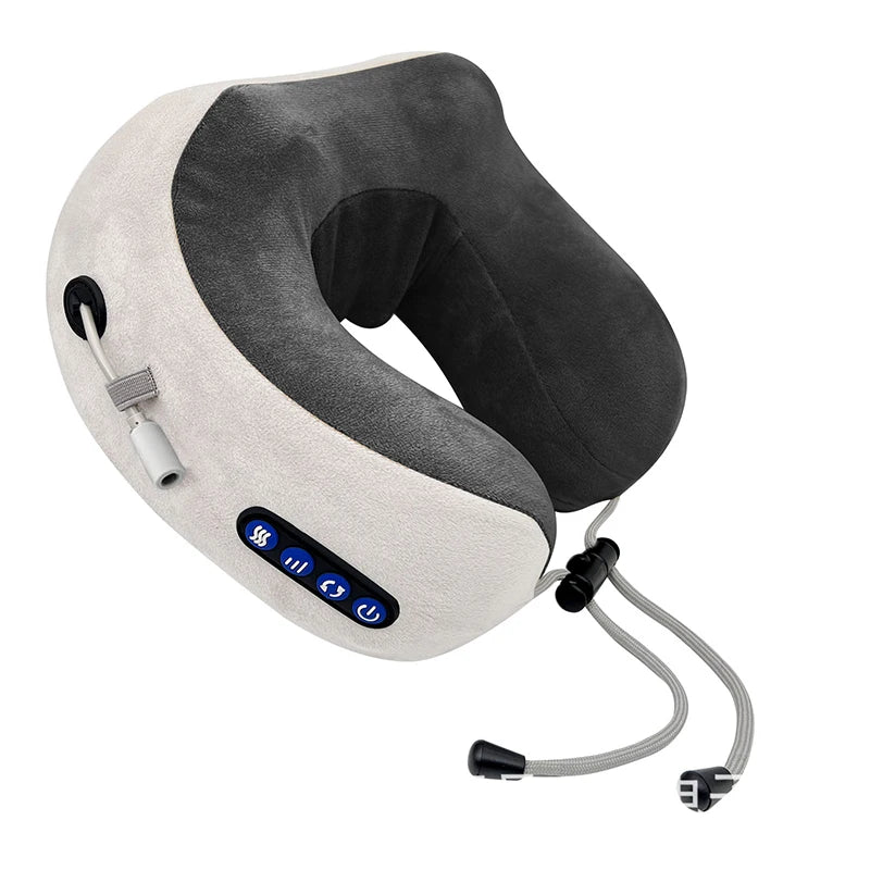 Coussin masseur de nuque sans fil rechargeable USB – 3 niveaux d’intensité