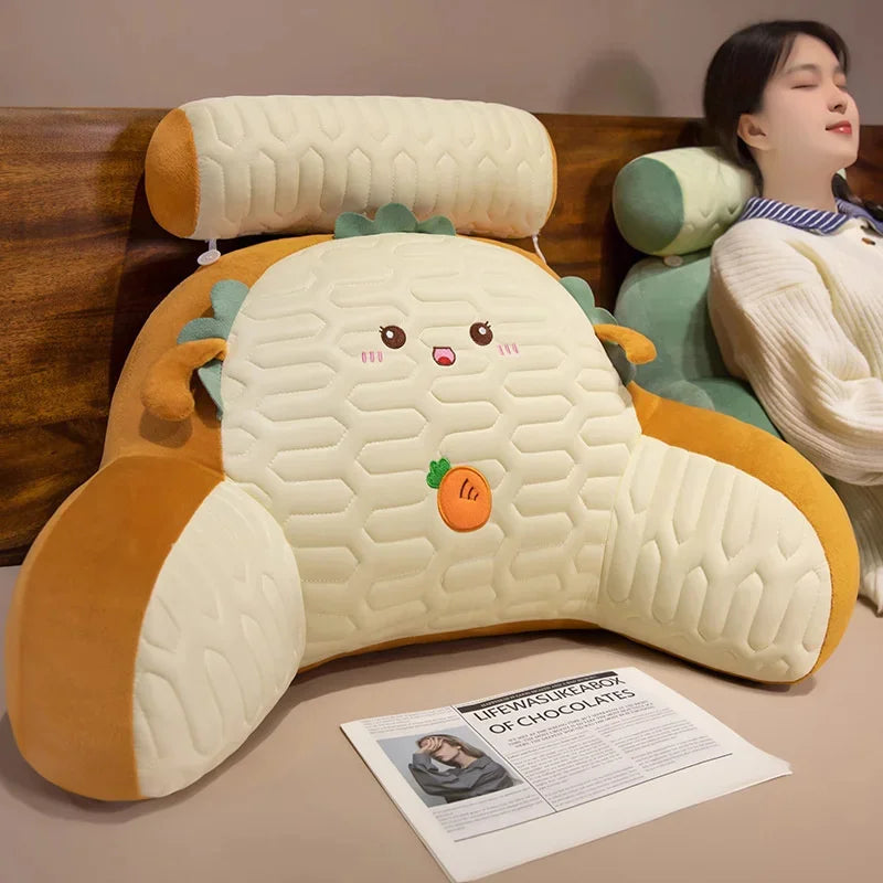 1pc Ergonomic Reading Pillow with Adjustable Back Support,Soft Lumbar Support for Bed, Sofa, Chair,Breathable Polyester Fabric