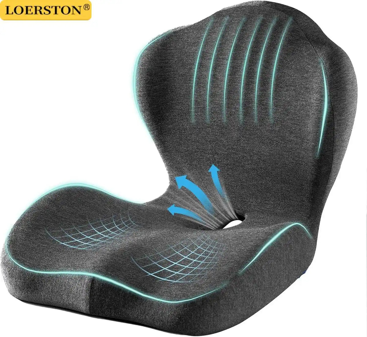 Coussin de siège ergonomique avec soutien lombaire