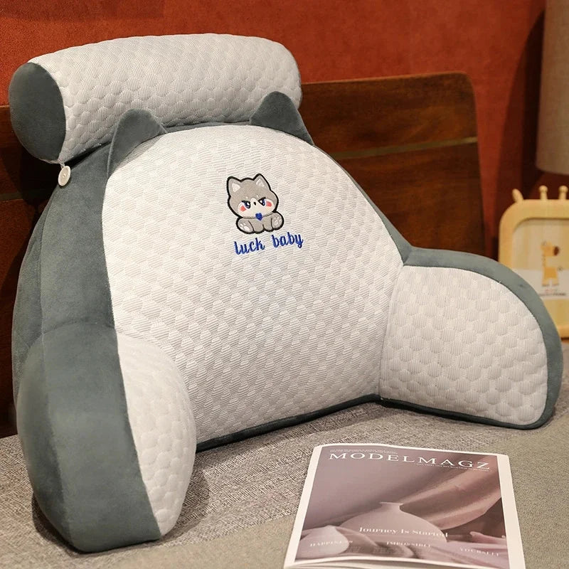 1pc Ergonomic Reading Pillow with Adjustable Back Support,Soft Lumbar Support for Bed, Sofa, Chair,Breathable Polyester Fabric