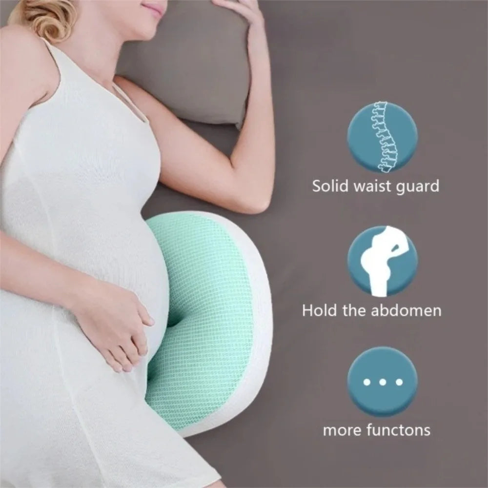 Coussin de grossesse en U – Soutien du ventre pour dormir sur le côté