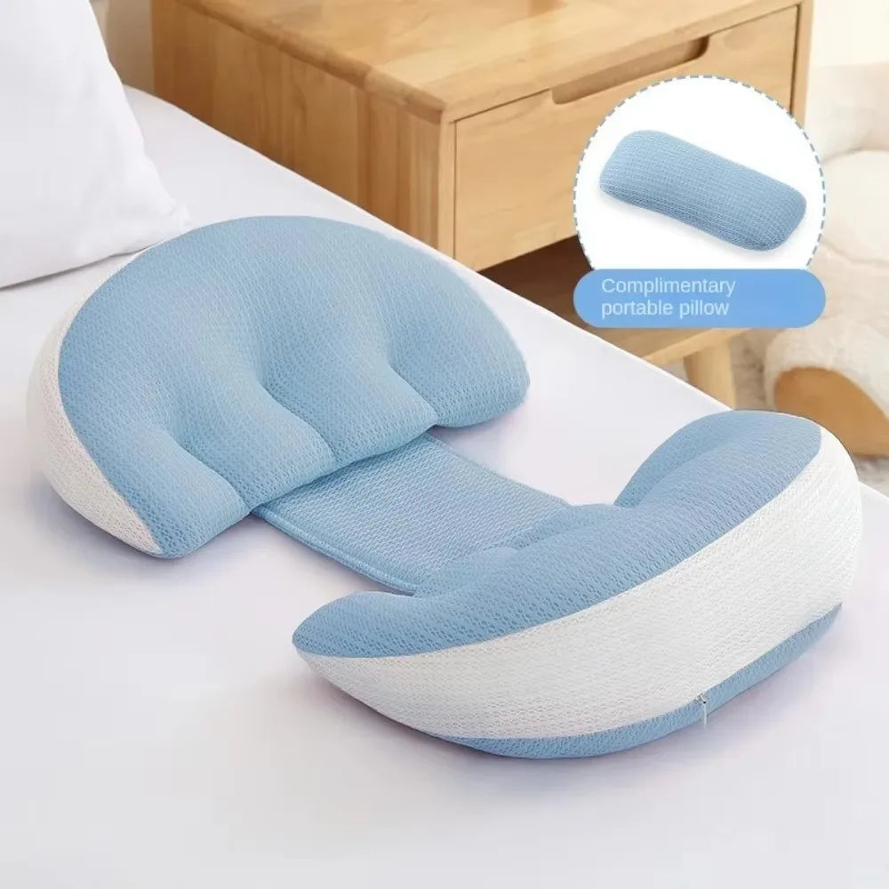 Coussin de grossesse en U – Soutien du ventre pour dormir sur le côté