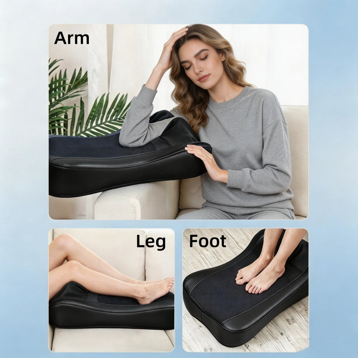 Coussin de massage Shiatsu chauffant – 6 têtes et télécommande