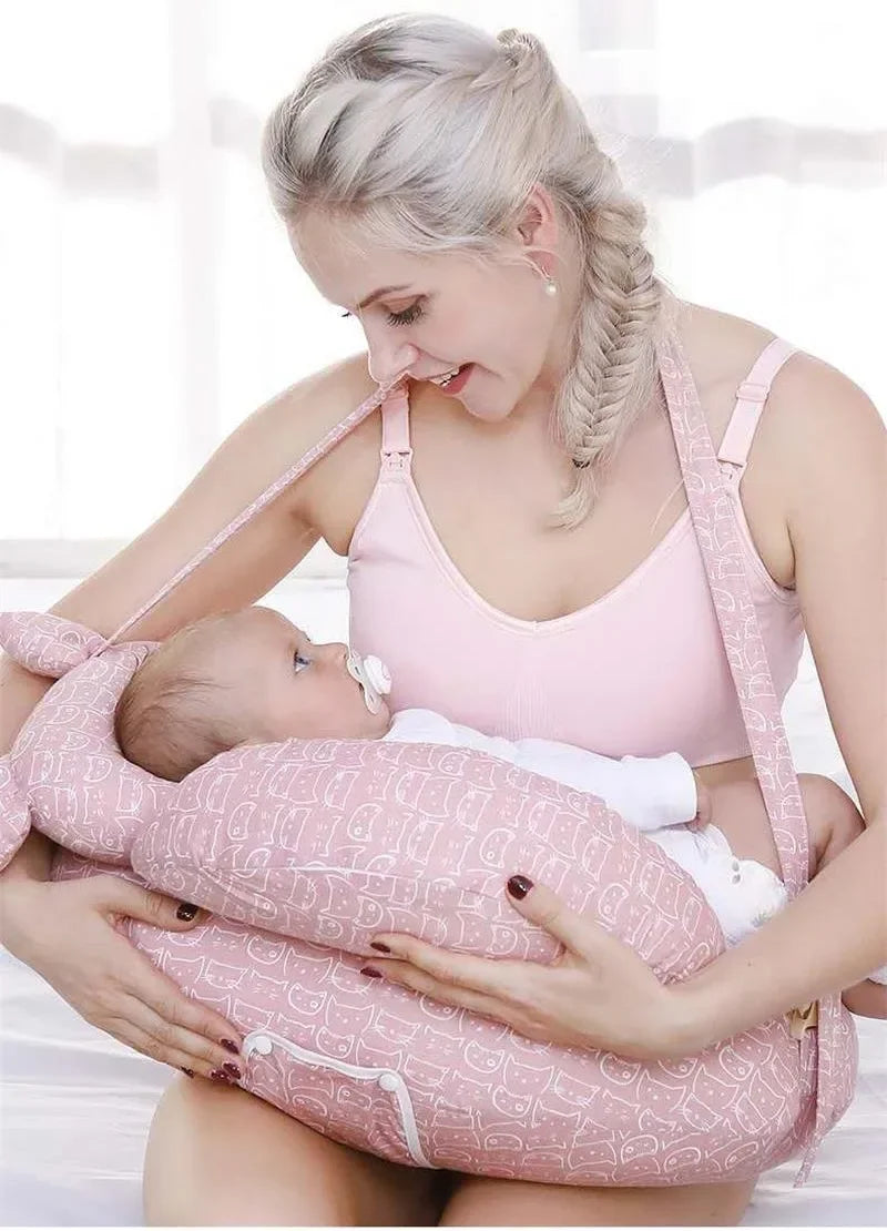 Coussin d’allaitement en U – Douceur du coton et soutien des bras
