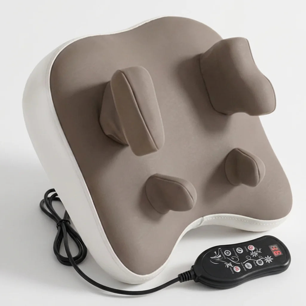 Coussin de massage Shiatsu sans fil – Chauffant et rechargeable USB-C