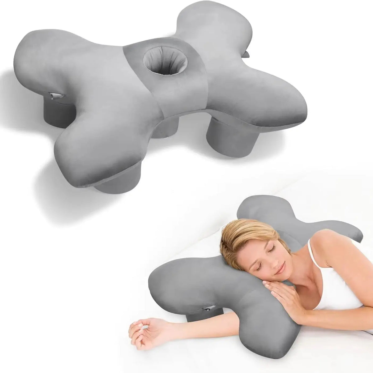 Oreiller pour dormir sur le côté – Enveloppe 100 % coton et soutien de la nuque
