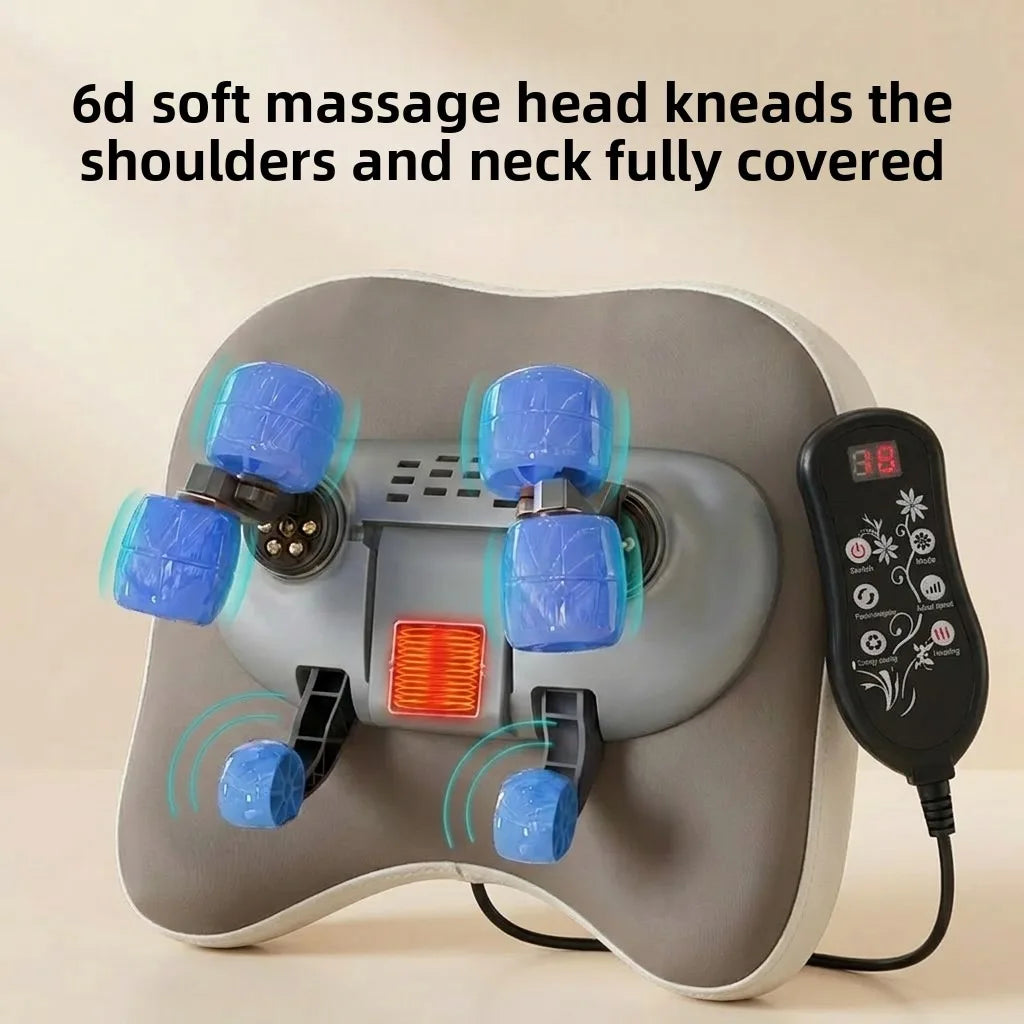 Coussin de massage Shiatsu sans fil – Chauffant et rechargeable USB-C