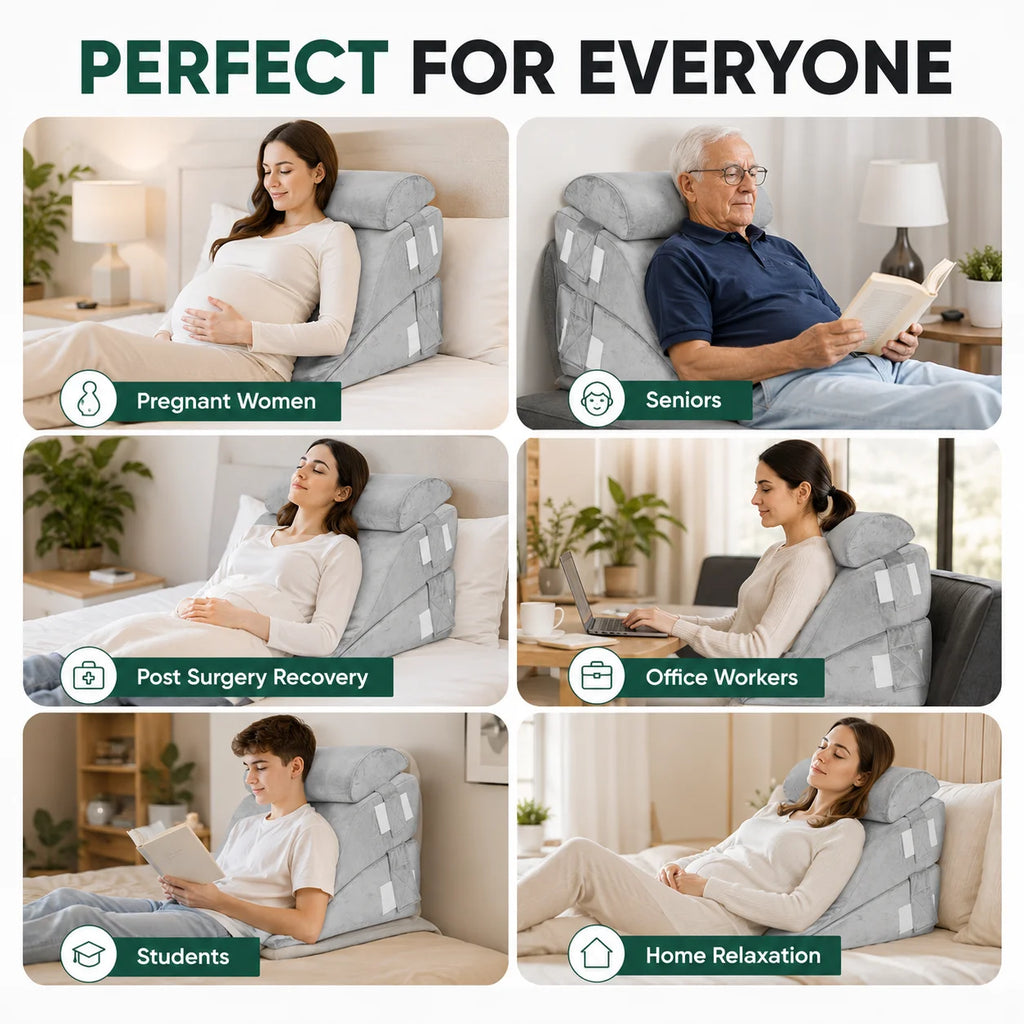 Ensemble de 4 coussins de lit modulables – Inclinaison réglable