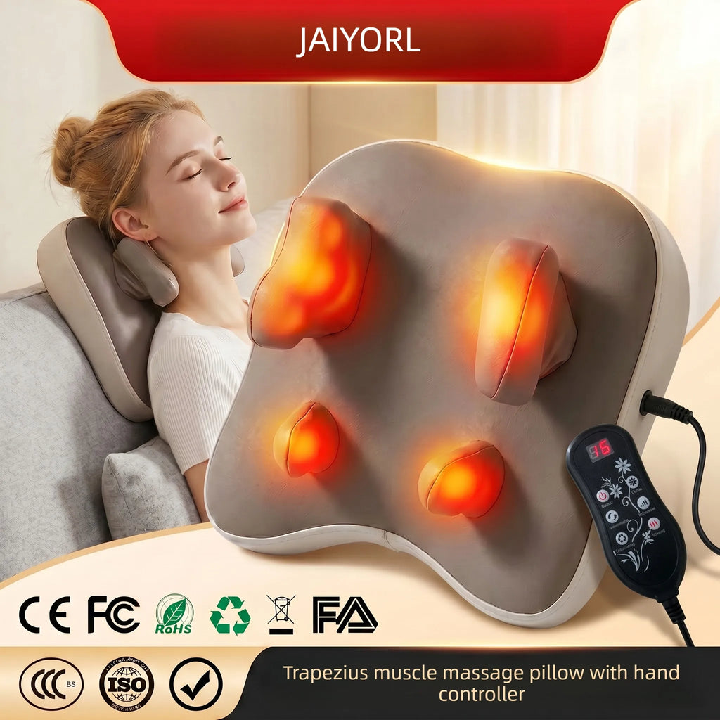 Coussin de massage Shiatsu sans fil – Chauffant et rechargeable USB-C
