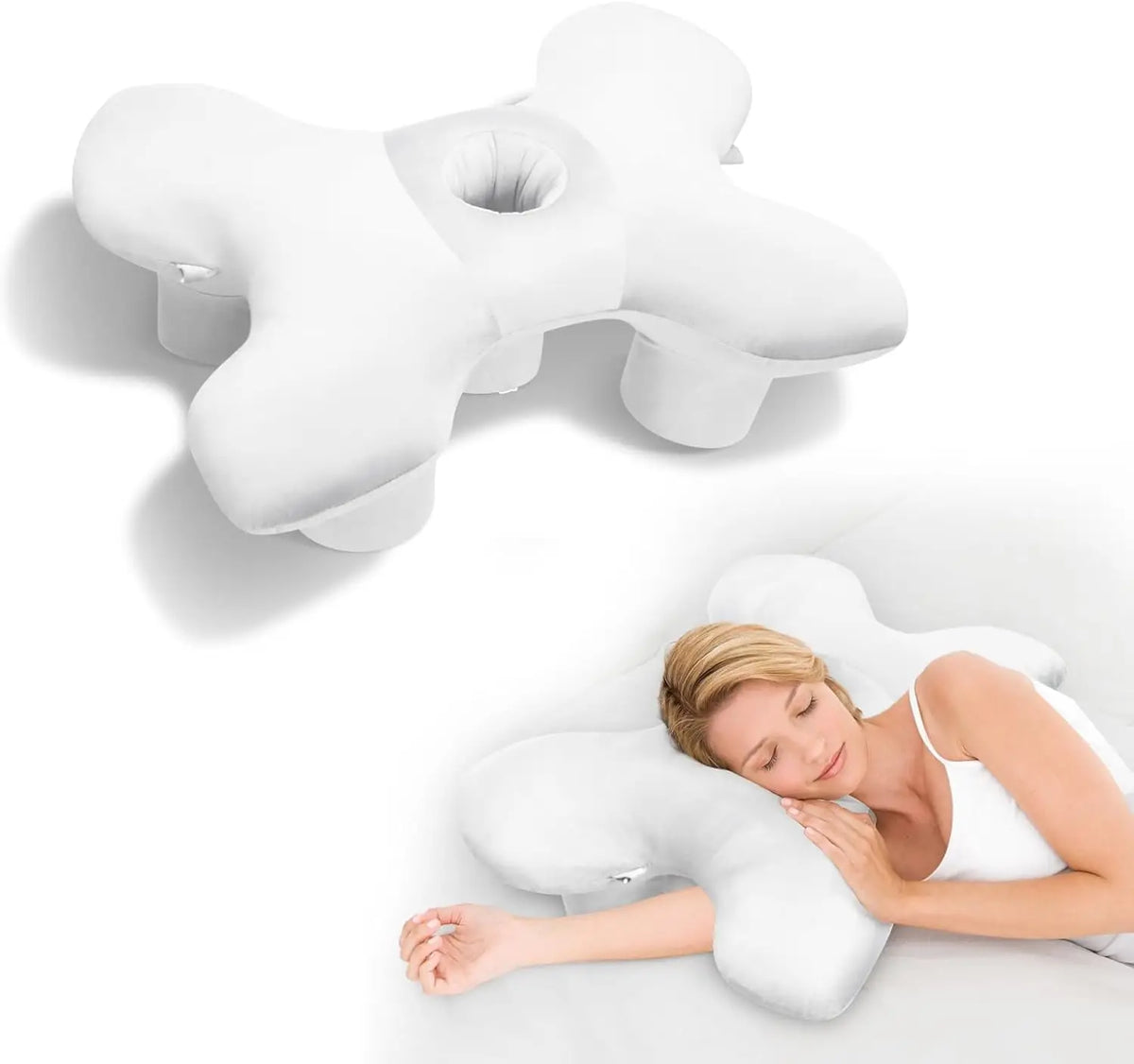Oreiller pour dormir sur le côté – Enveloppe 100 % coton et soutien de la nuque