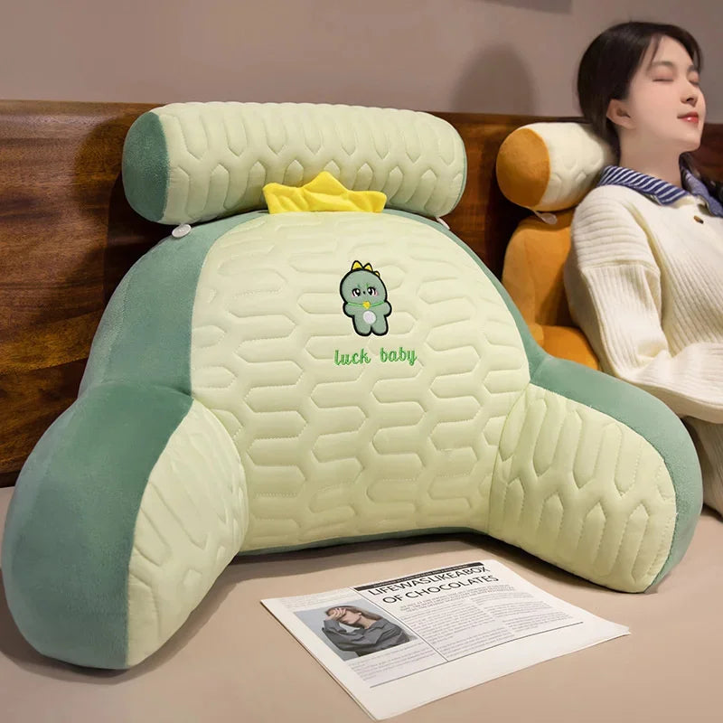 1pc Ergonomic Reading Pillow with Adjustable Back Support,Soft Lumbar Support for Bed, Sofa, Chair,Breathable Polyester Fabric