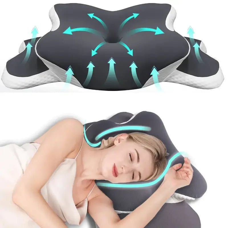 Oreiller ergonomique en C à mémoire de forme – Hauteur réglable