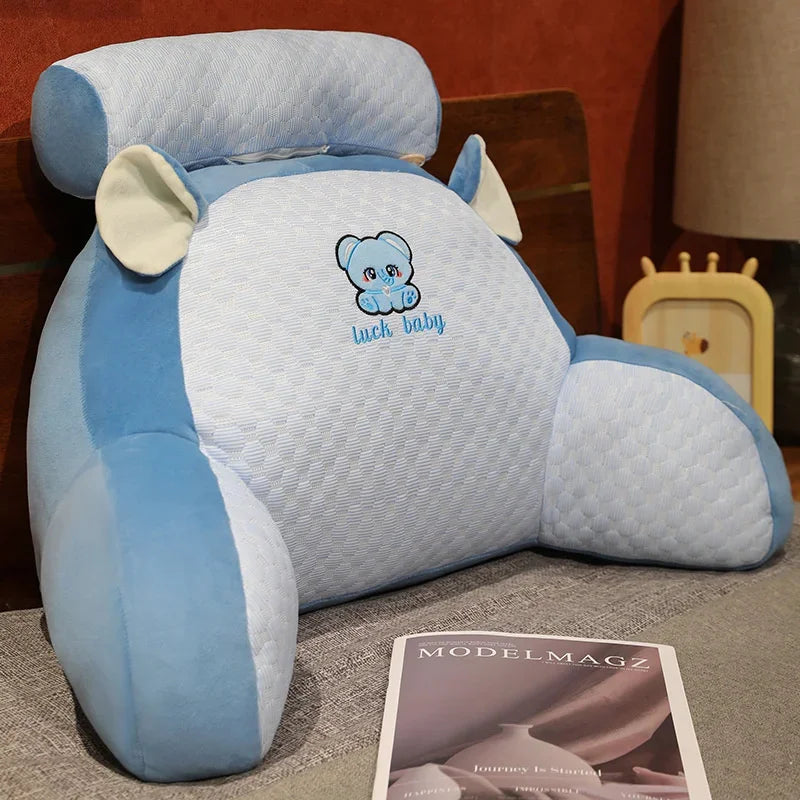 1pc Ergonomic Reading Pillow with Adjustable Back Support,Soft Lumbar Support for Bed, Sofa, Chair,Breathable Polyester Fabric