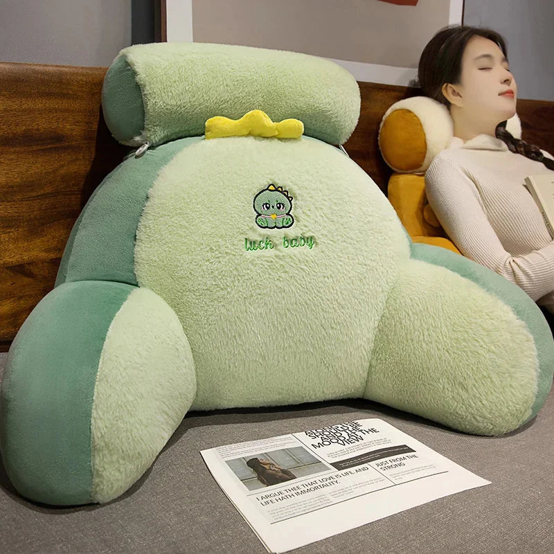 1pc Ergonomic Reading Pillow with Adjustable Back Support,Soft Lumbar Support for Bed, Sofa, Chair,Breathable Polyester Fabric