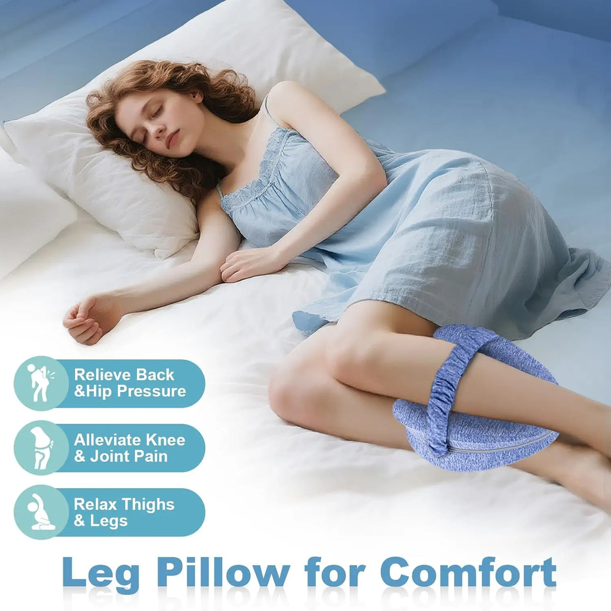Coussin de jambes à mémoire de forme avec sangle