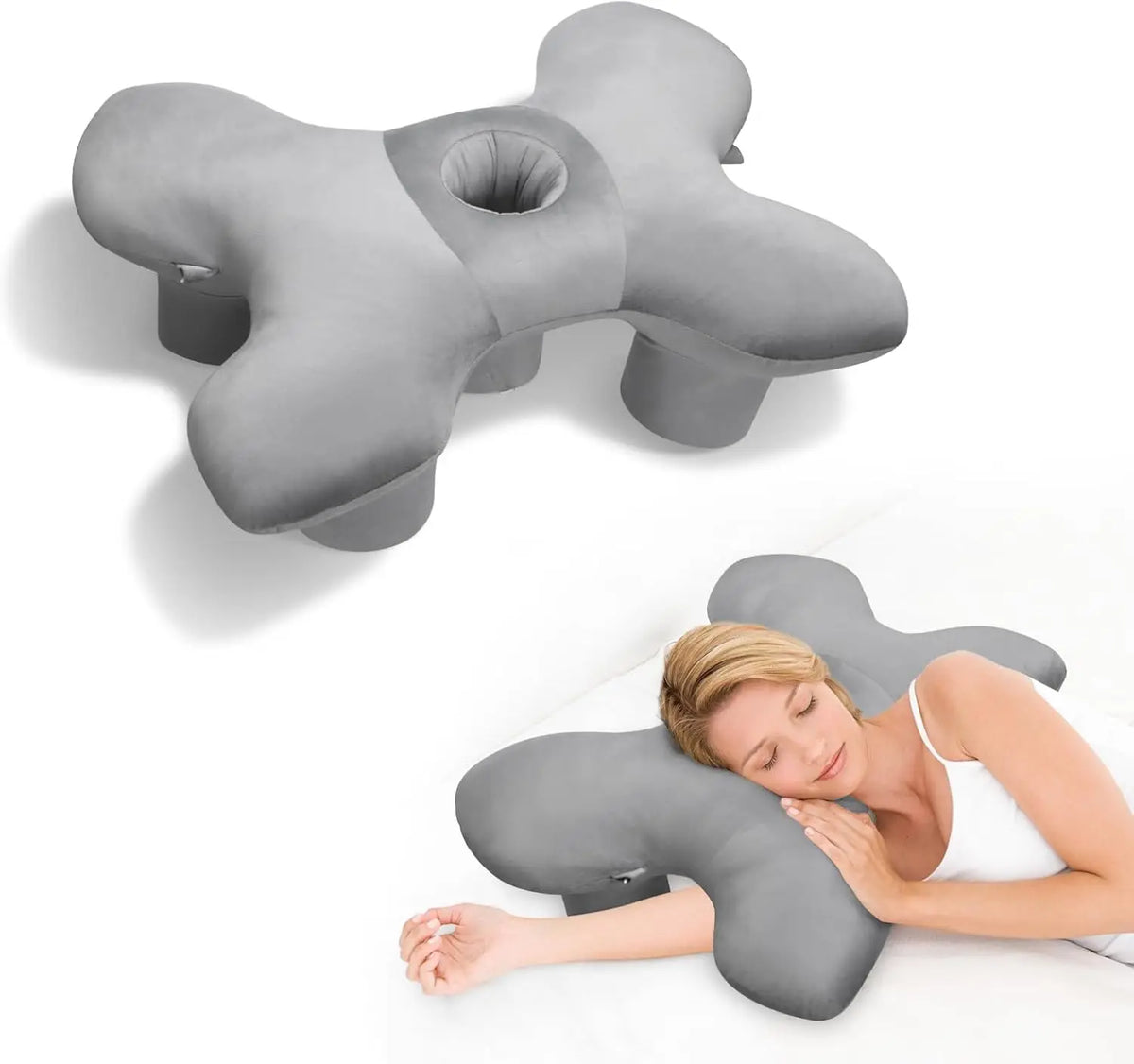 Oreiller pour dormir sur le côté – Enveloppe 100 % coton et soutien de la nuque