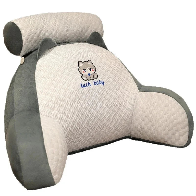1pc Ergonomic Reading Pillow with Adjustable Back Support,Soft Lumbar Support for Bed, Sofa, Chair,Breathable Polyester Fabric
